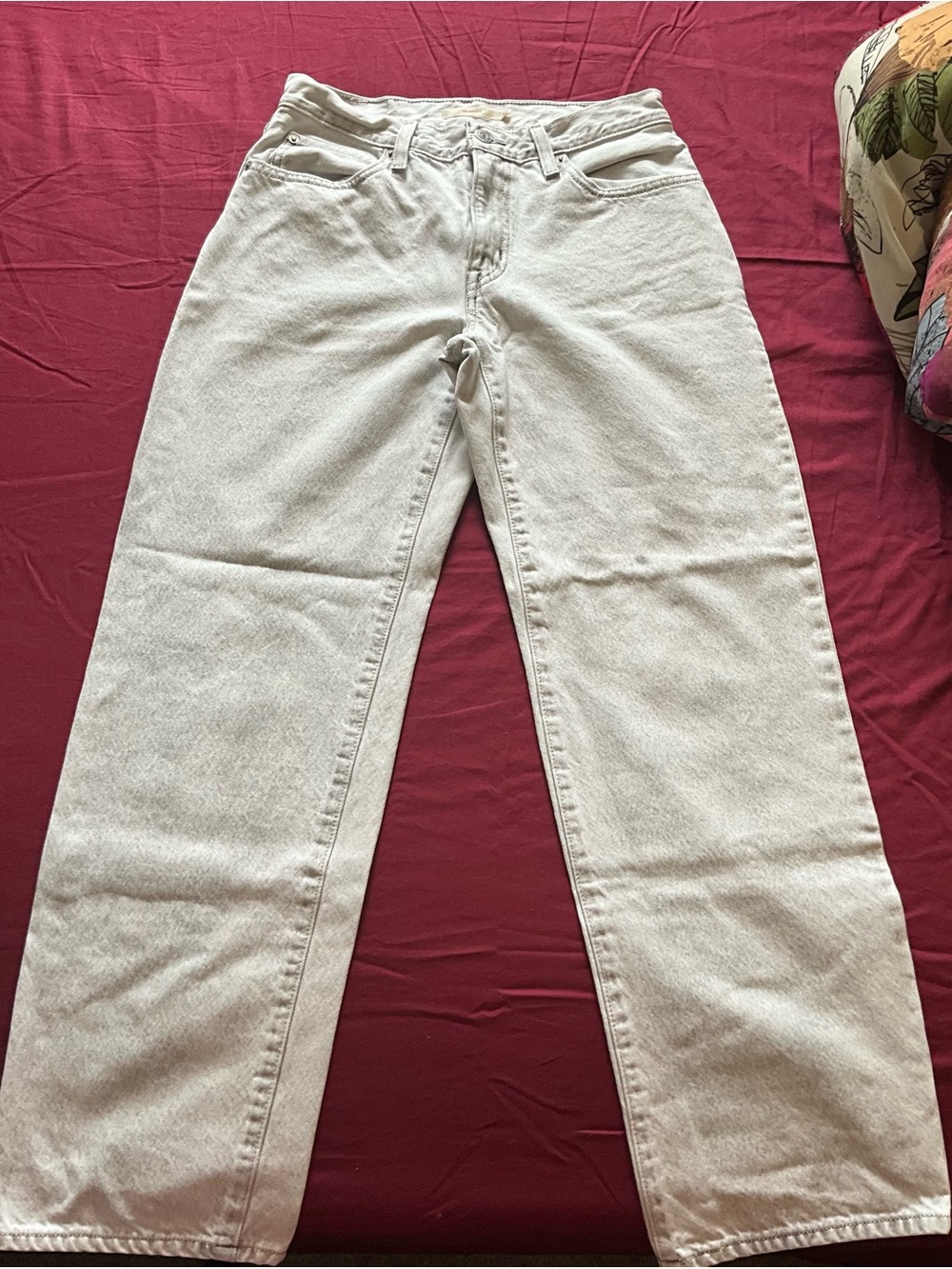Levi's Off-White Straight Leg Jeans